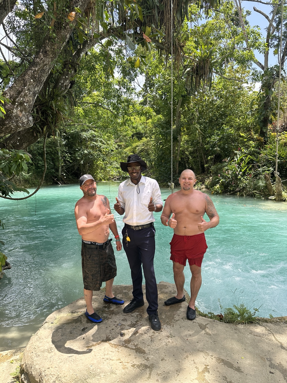 Elite Tours guests at Blue Hole Jamaica